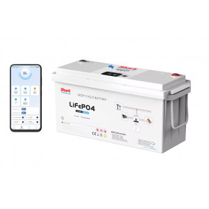 LiFePo4 baterie SHARK 12V 200Ah bluetooth , LCD